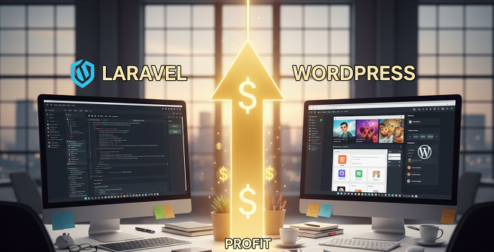 طراحی سایت اختصاصی با لاراول یا وردپرس؟ کدام برای کسب‌وکار شما پول‌سازتر است؟